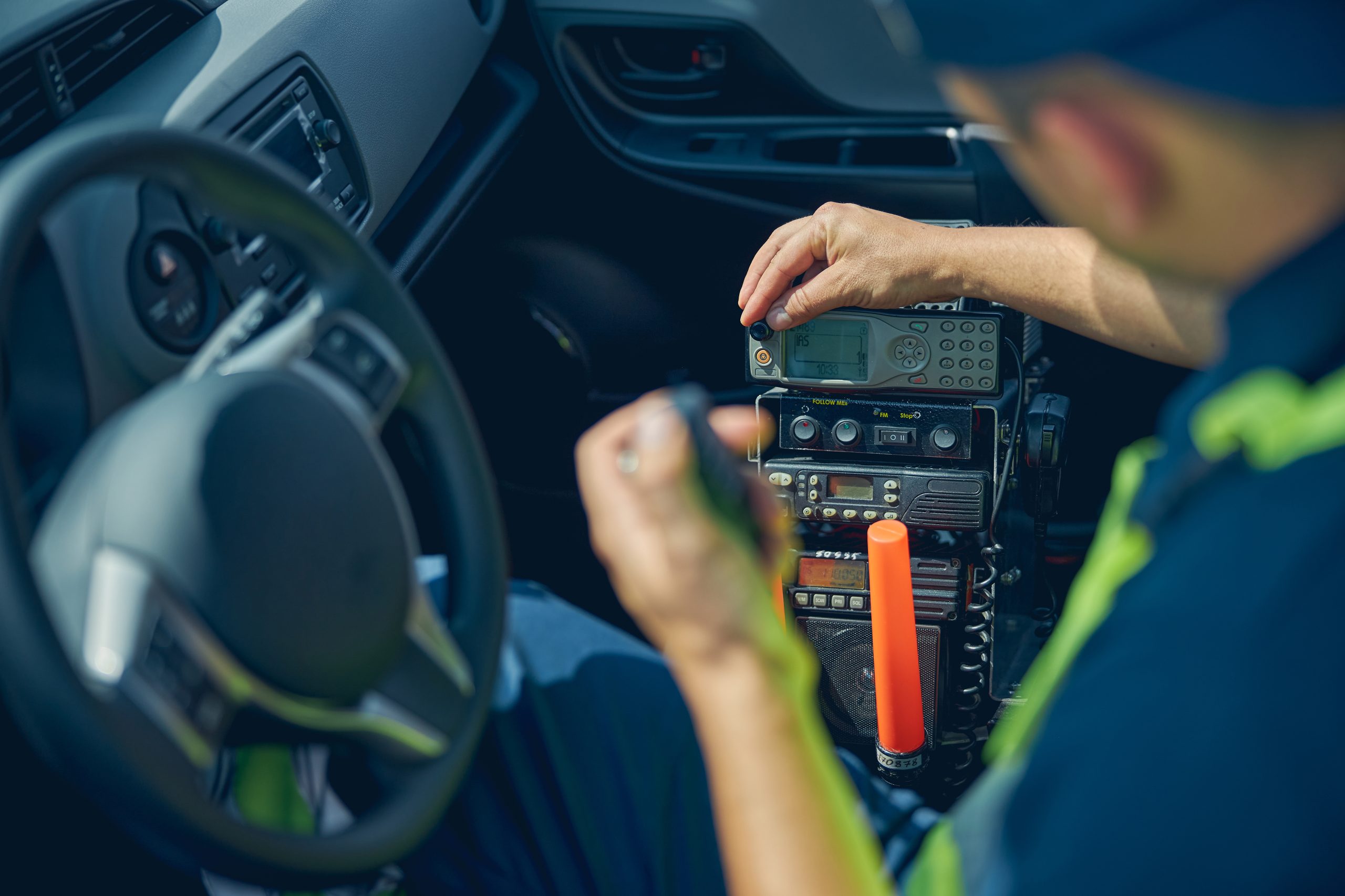 Radio and operator in a vehicle