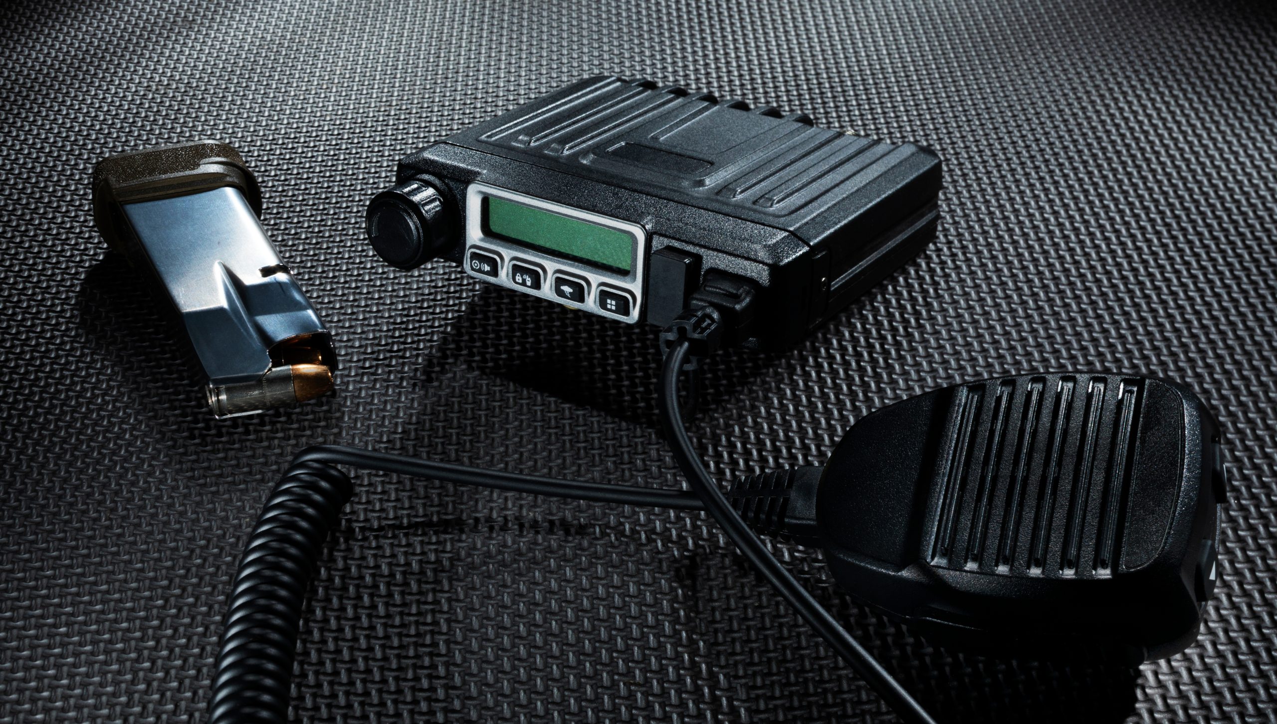Two way radio on table